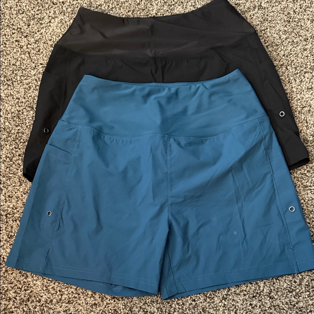 Women's Gradual Black and Blue Shorts large 2 pairs